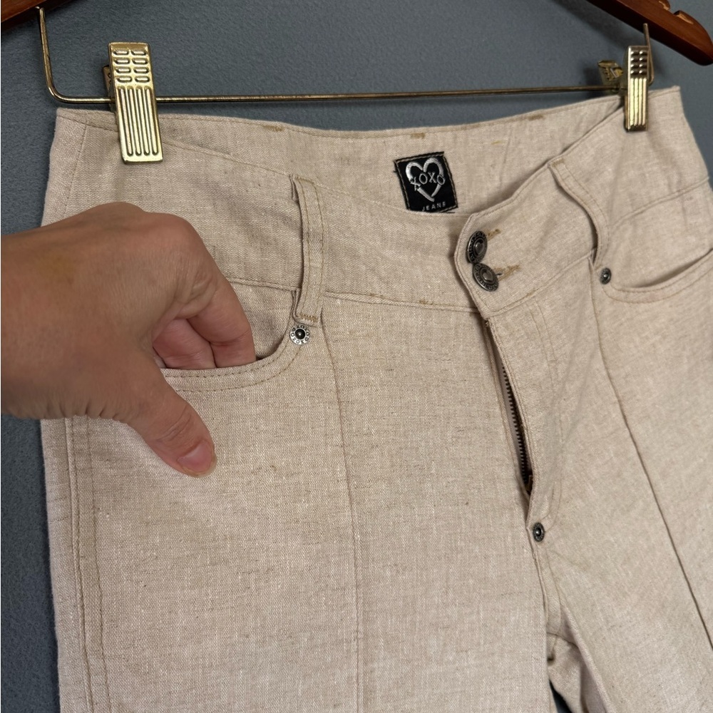 XOXO Jeans Y2K Linen Blend Bootcut Pants Size 5/6 NWT - Picture 4 of 15